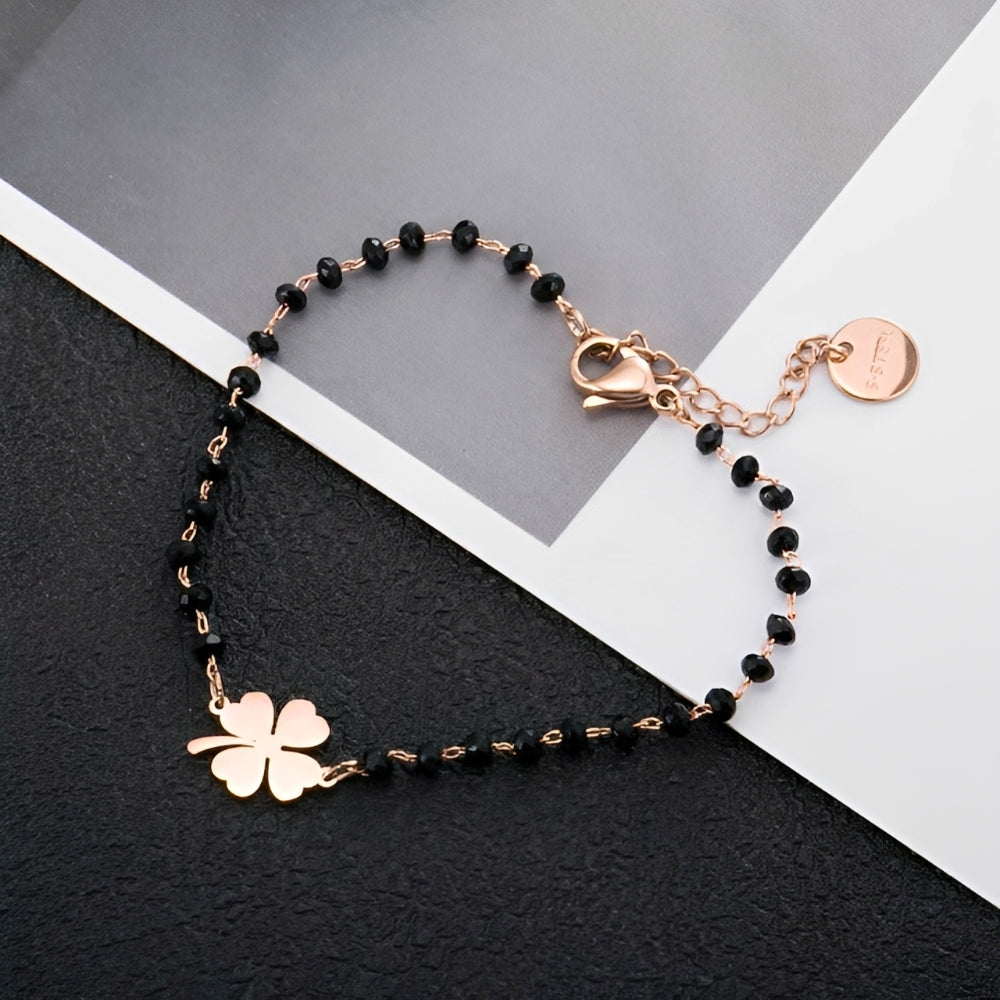 Faelya – Bracelet amulette trèfle à quatre feuilles