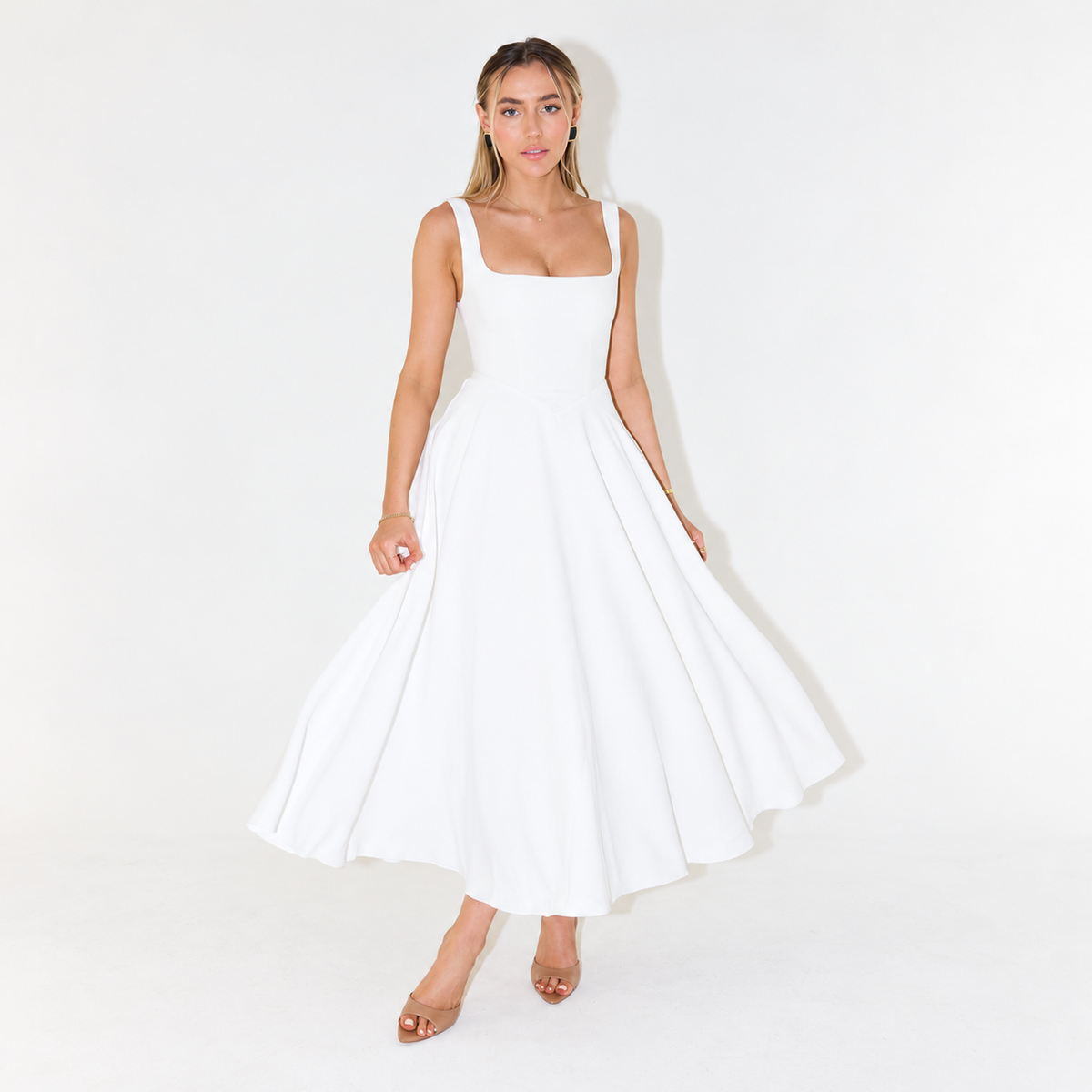 Melisandre - Robe Midi Femme, Élégante & Polyvalente
