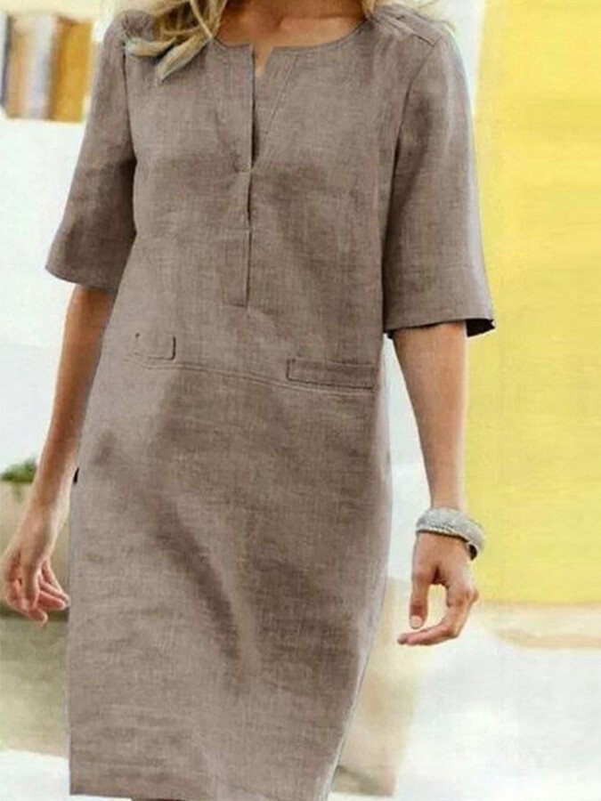 Rieke – Robe droite à col V élégante