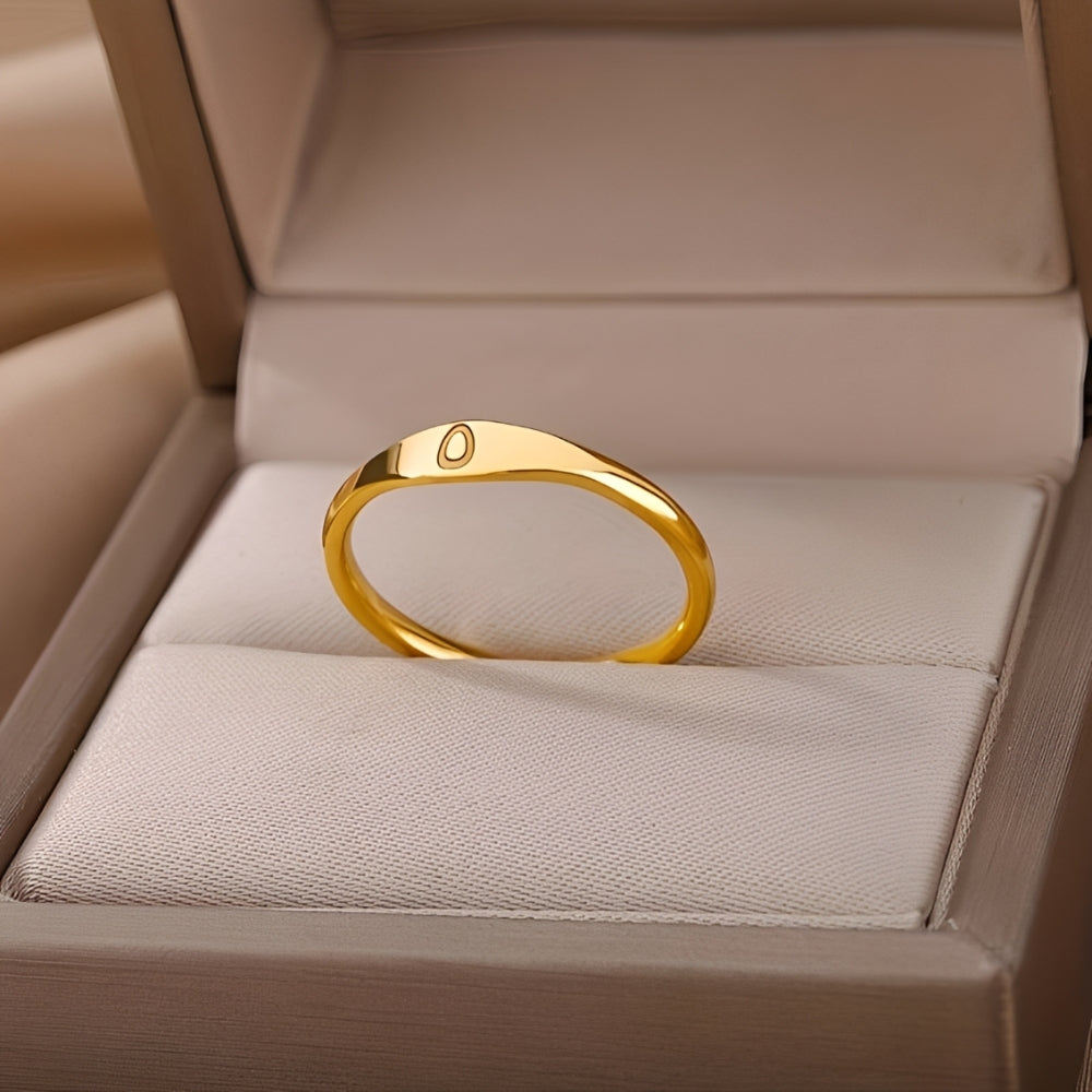 Bague de nom minimaliste | Bague minimaliste avec initiale gravée