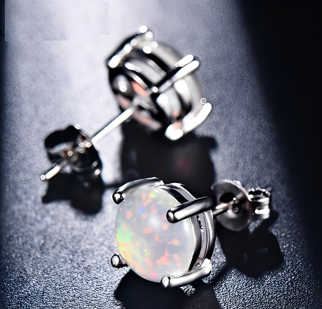 Camille – Boucles d'oreilles élégantes en opale