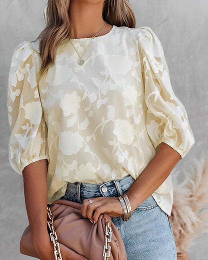 Lotus - Blouse en Chiffon avec Manches Ballon