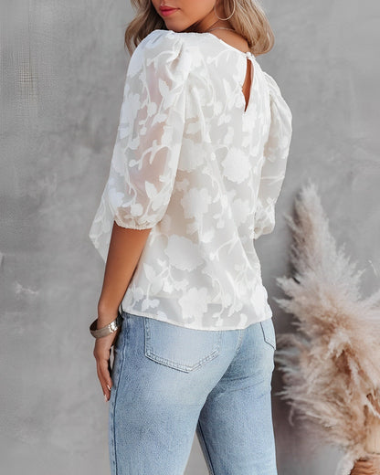 Lotus - Blouse en Chiffon avec Manches Ballon