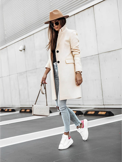 Simone - Manteau classique à deux boutons avec manches longues