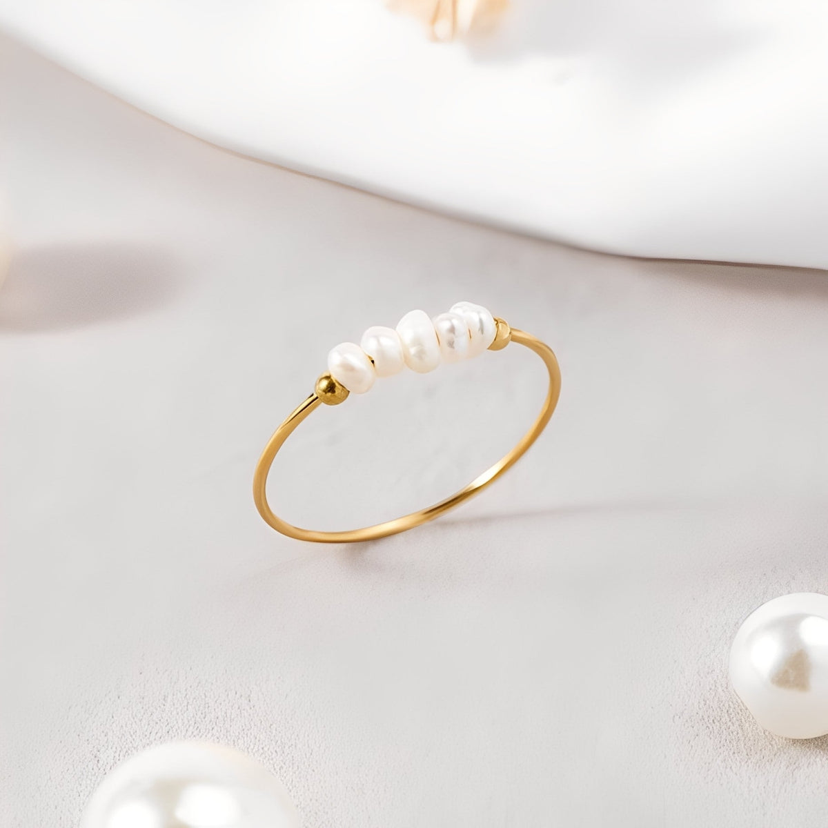 Maelia – Bague classique en perles d'eau douce