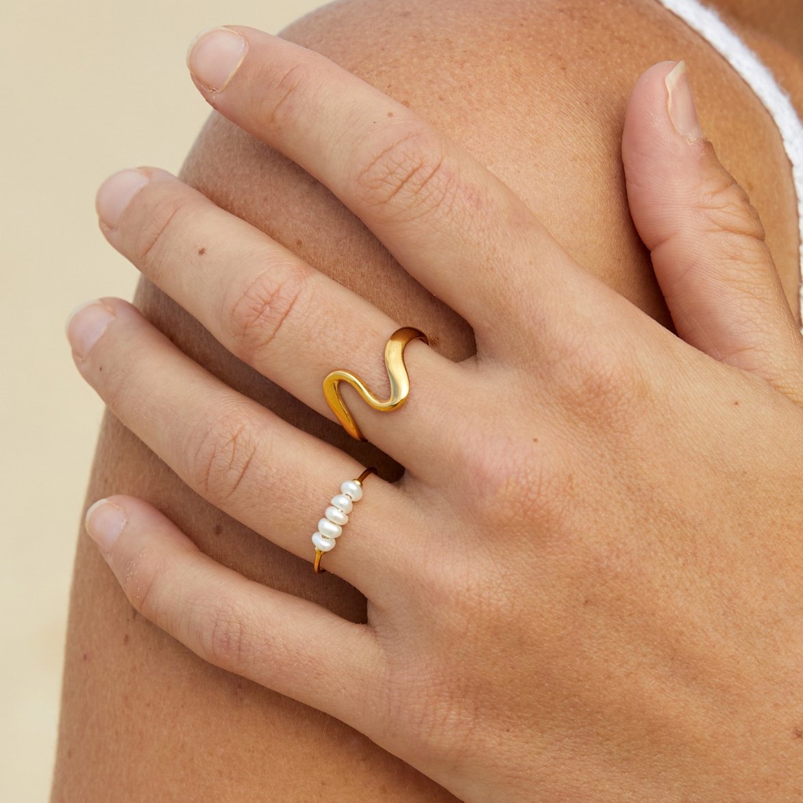 Maelia – Bague classique en perles d'eau douce