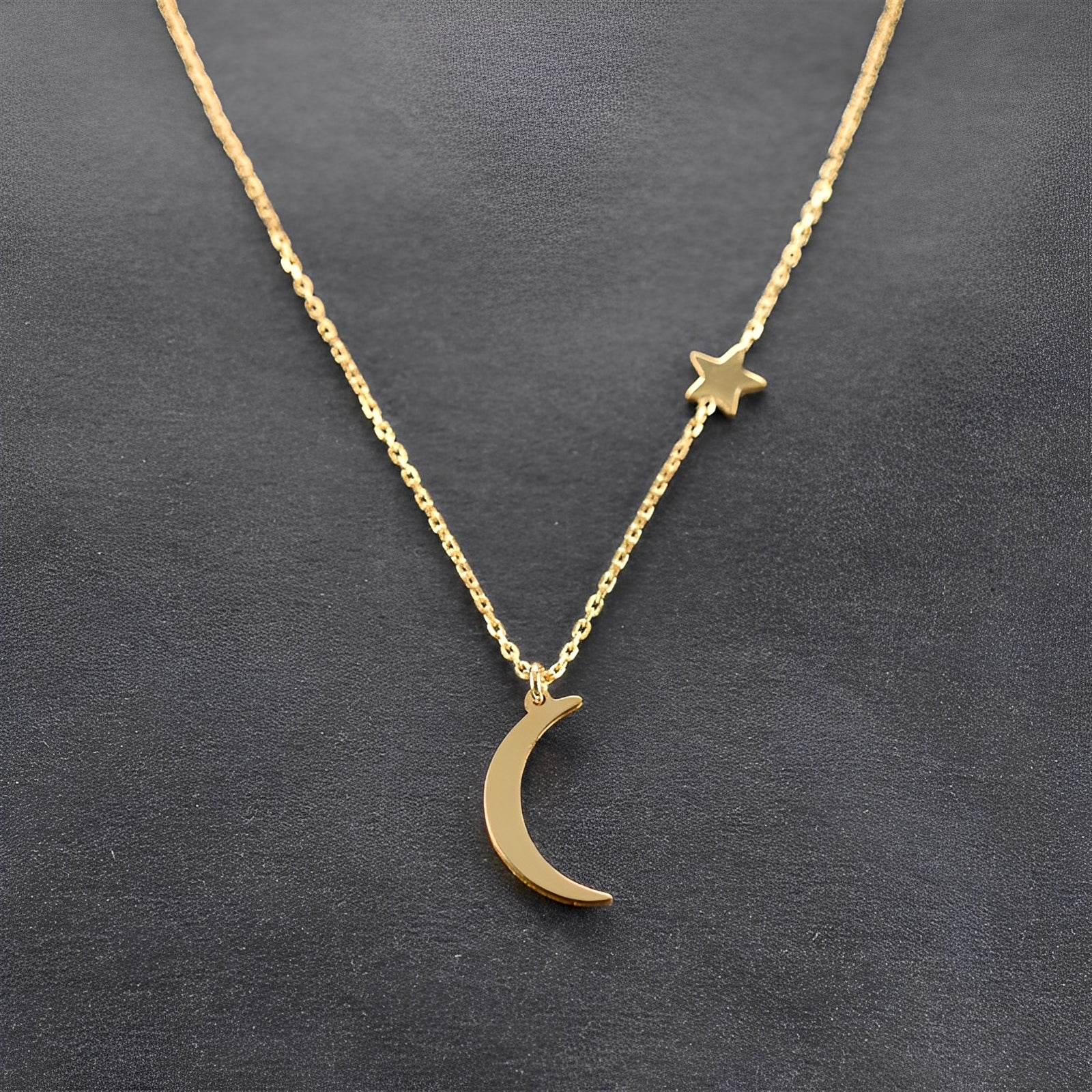 Lunaria – Collier Étoile et Lune Poétique
