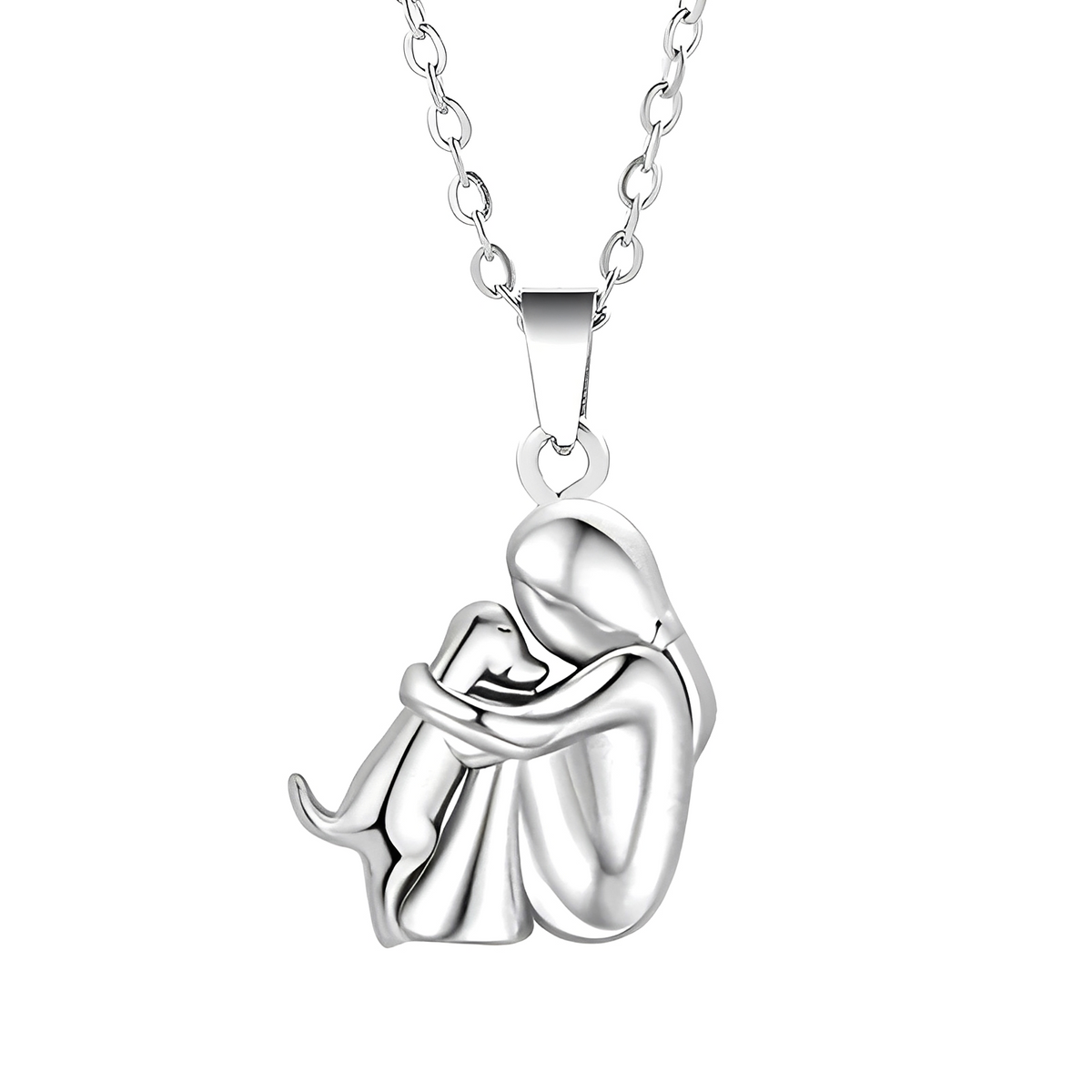 Neko – Collier avec pendentif d'étreinte entre chien et maître