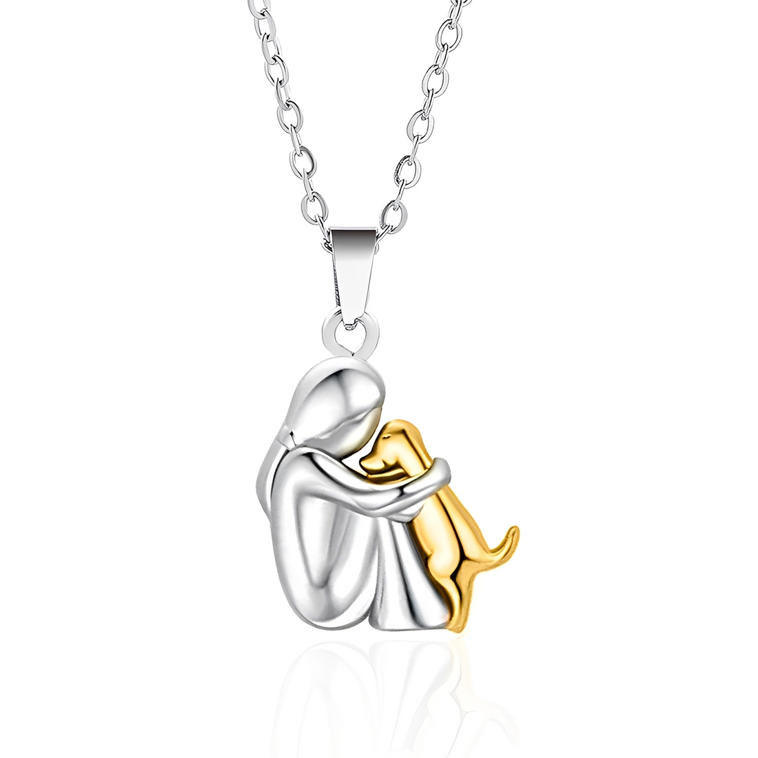 Neko – Collier avec pendentif d'étreinte entre chien et maître