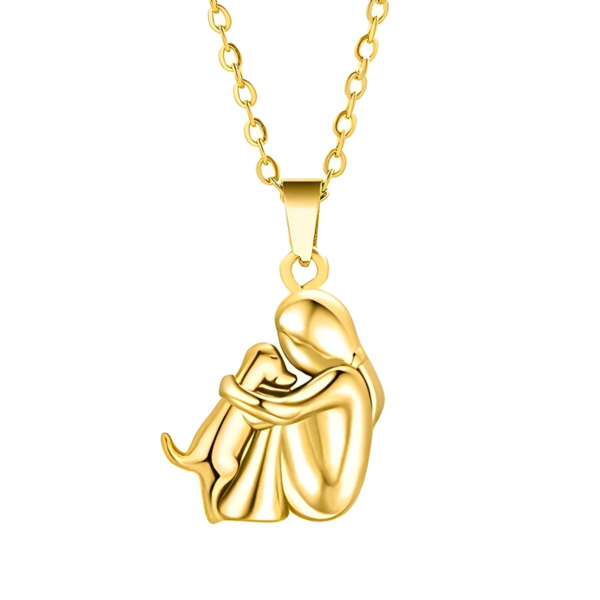 Neko – Collier avec pendentif d'étreinte entre chien et maître