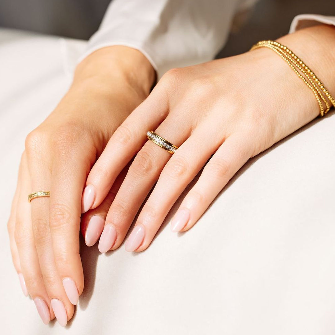 Alessia – Bague tournante fidget avec accent de cristal