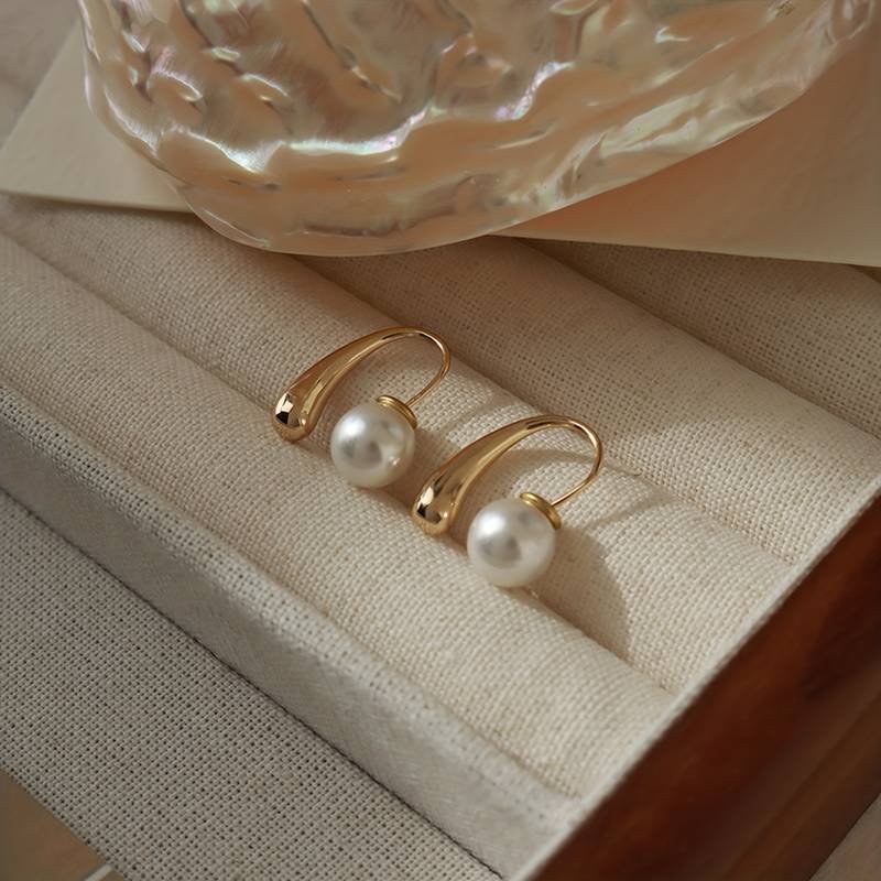 Boucle d'oreille goutte d'eau de perles - Boucle d'oreille goutte d'eau avec fermeture de perles