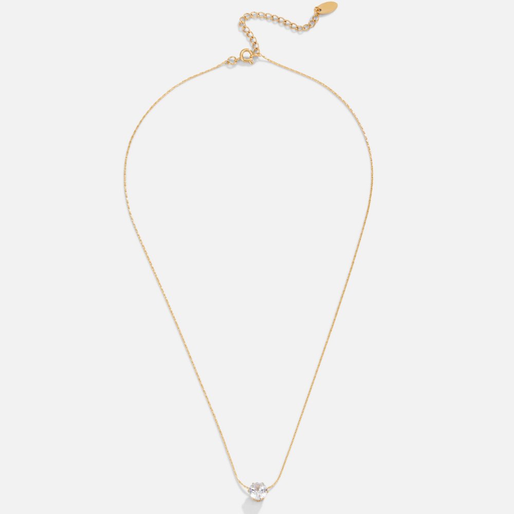 Amaris – collier doré avec cristal rond élégant