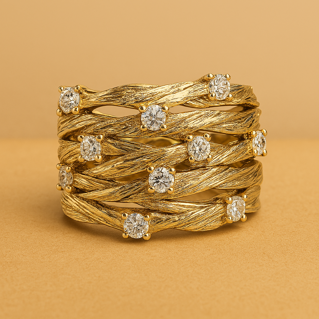 Marisse – Bague dorée de style vintage avec éclat subtil