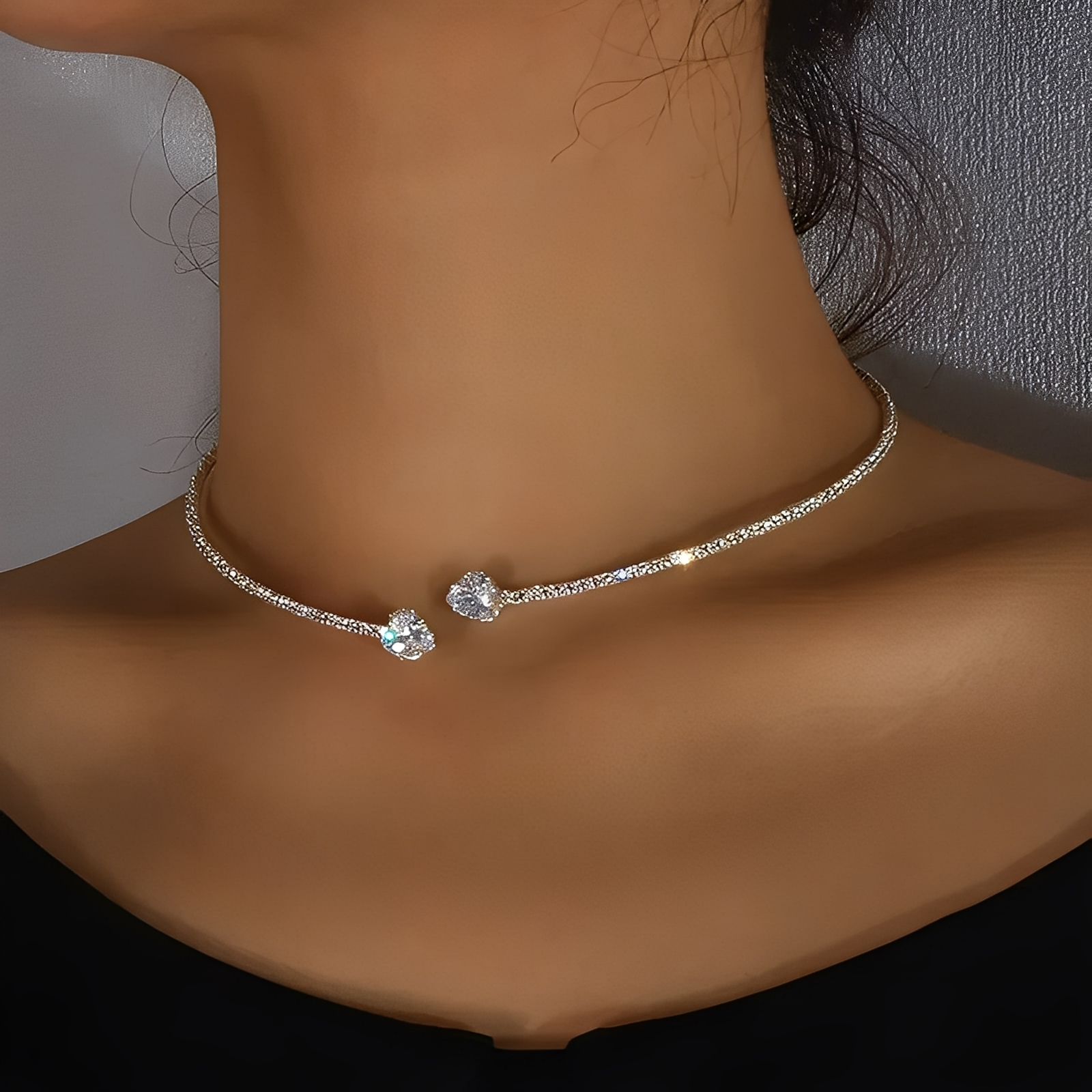 Olli – Collier cœur ouvert en diamants