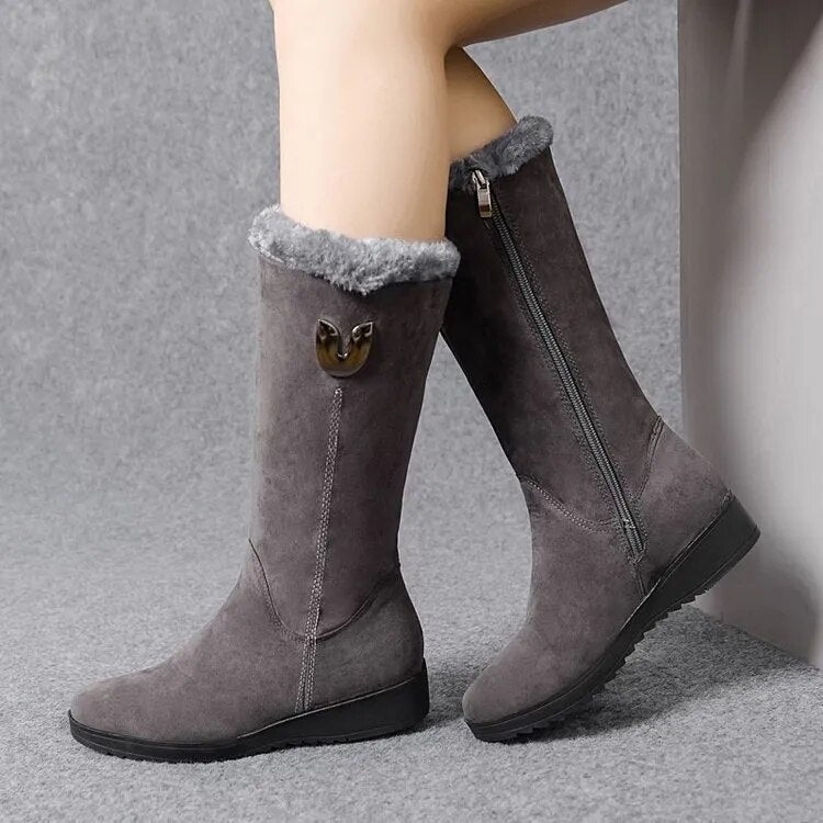 Carla - Bottes d'hiver douillettes et chaudes en fourrure