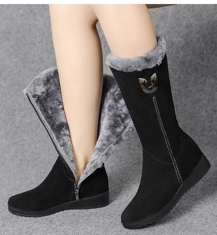 Carla - Bottes d'hiver douillettes et chaudes en fourrure