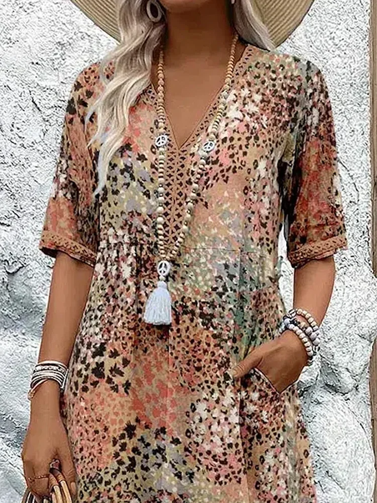 Macy - Robe midi avec motif fleuri, ensemble chic