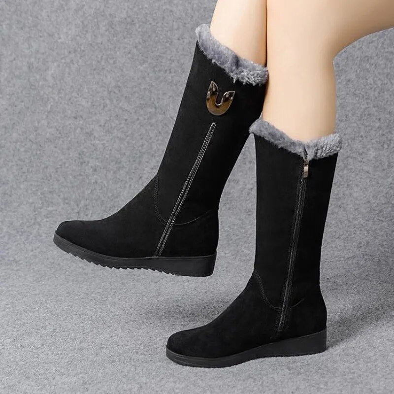 Carla - Bottes d'hiver douillettes et chaudes en fourrure