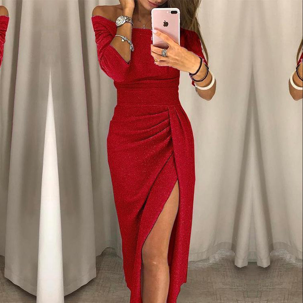 Alessandra – Robe élégante à bretelles dénudées pour femmes