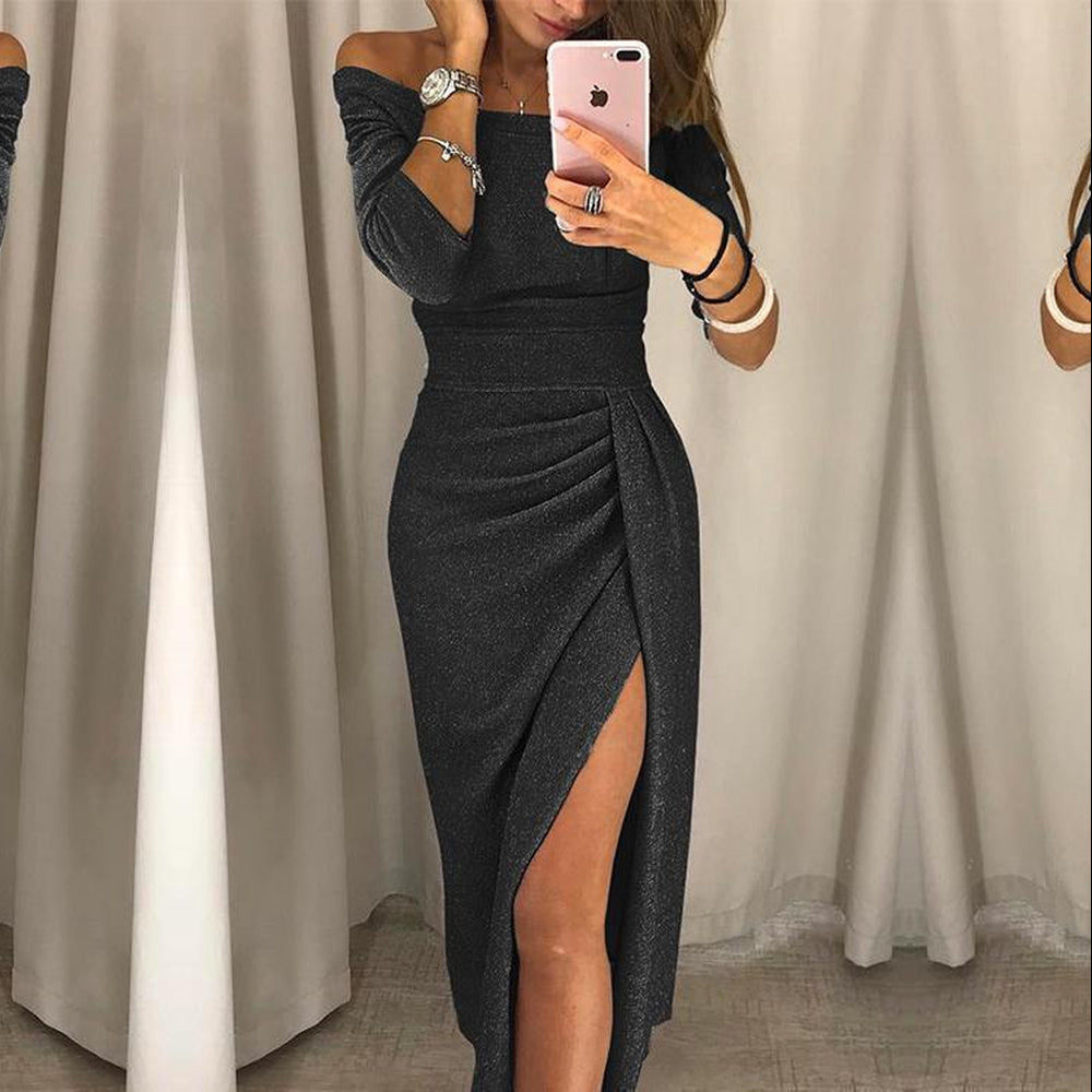 Alessandra – Robe élégante à bretelles dénudées pour femmes