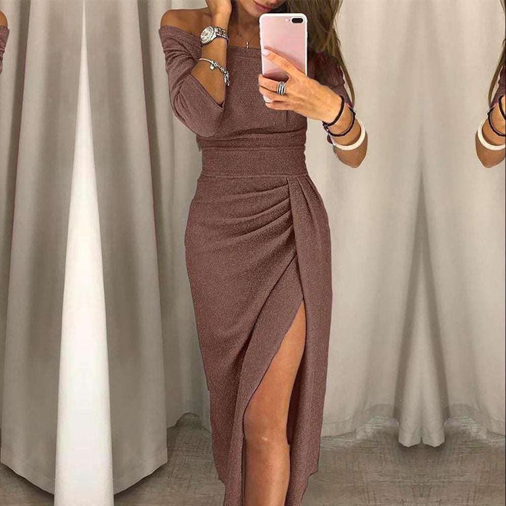 Alessandra – Robe élégante à bretelles dénudées pour femmes