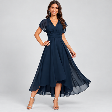 Elisa – Robe Midi Élégante avec Décolleté en V