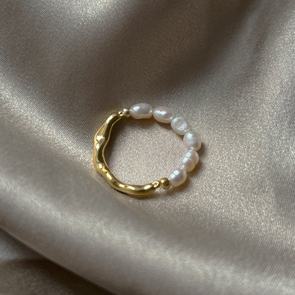 Jane - Bague Dualité Or et Perles
