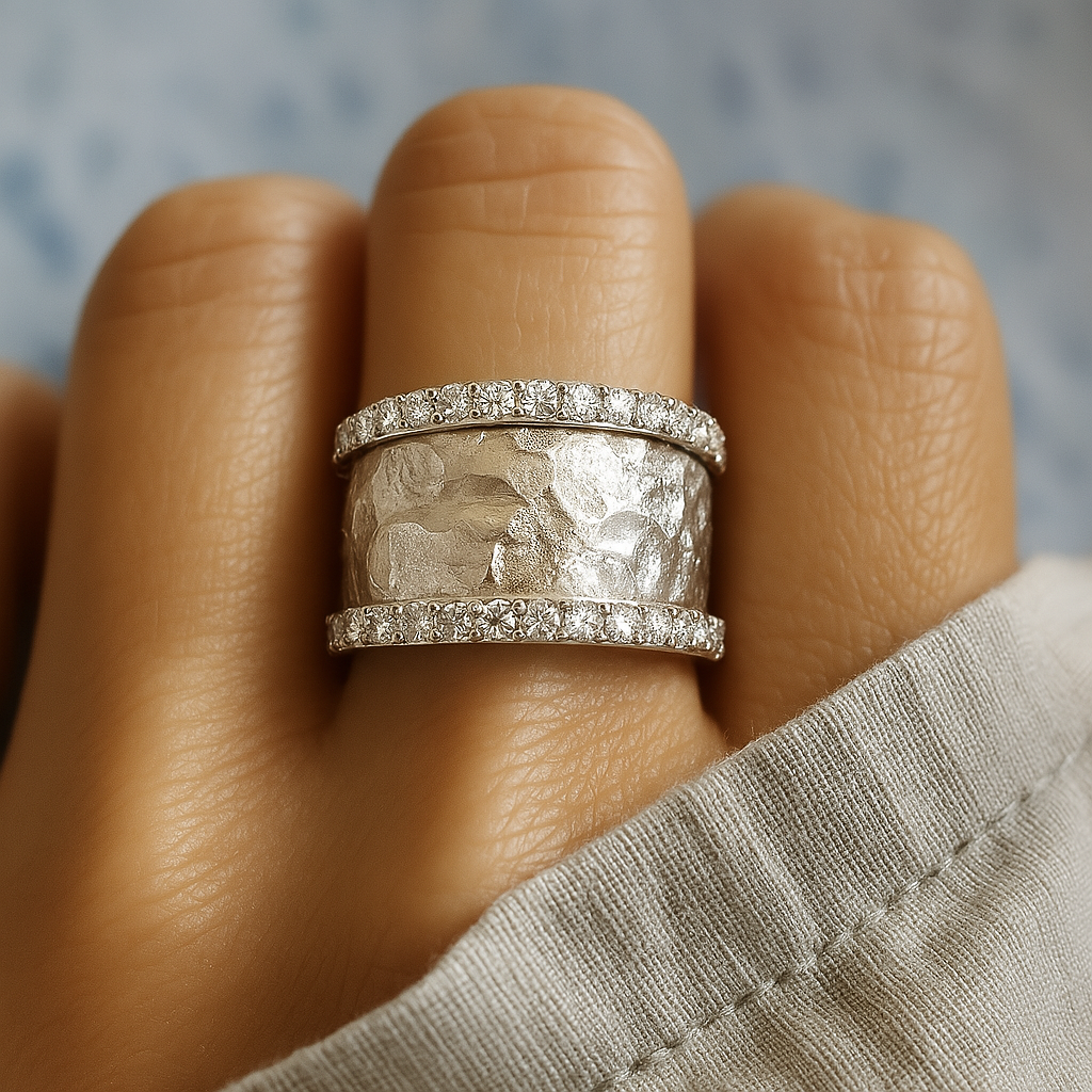 Lina – Bague Vintage en Argent avec Zirconiums