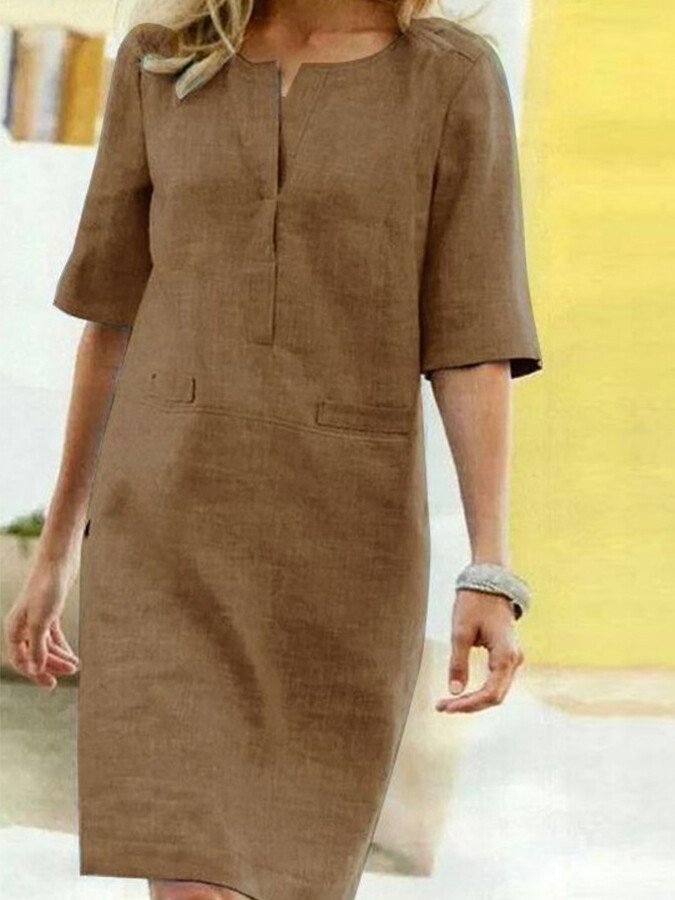 Rieke – Robe droite à col V élégante