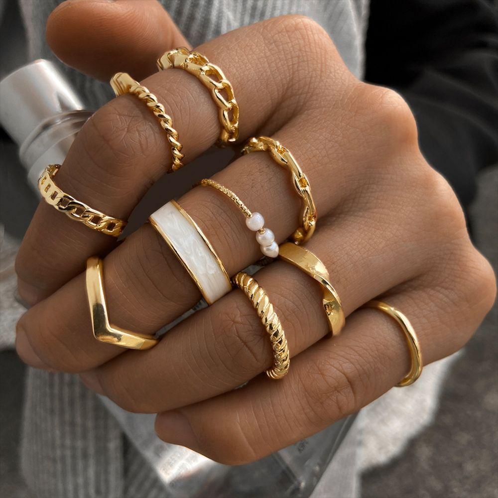 10Pièces Bagues de Mode - Bagues à Mélanger et Assortir