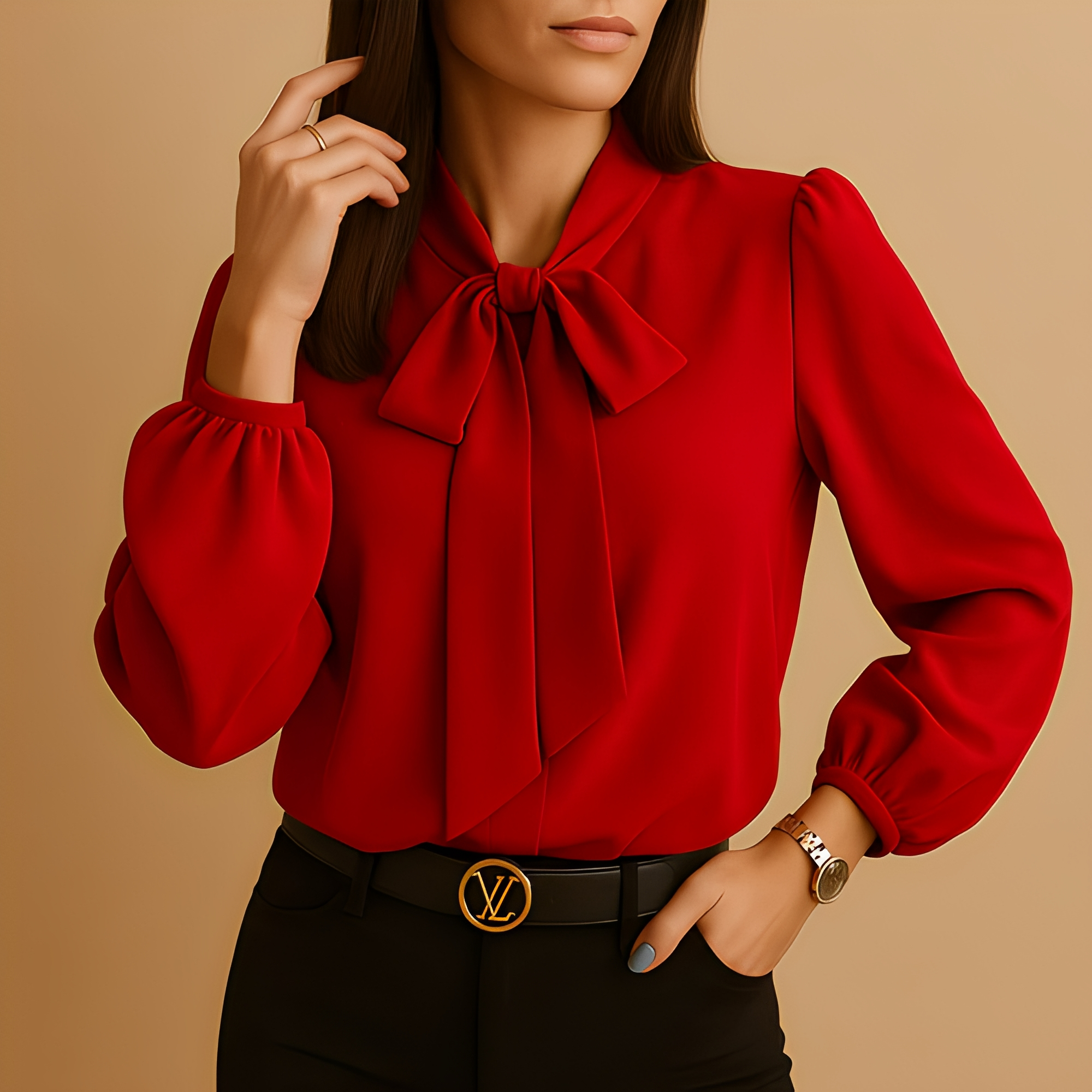 Blainne - Blouse élégante pour femme avec nœud