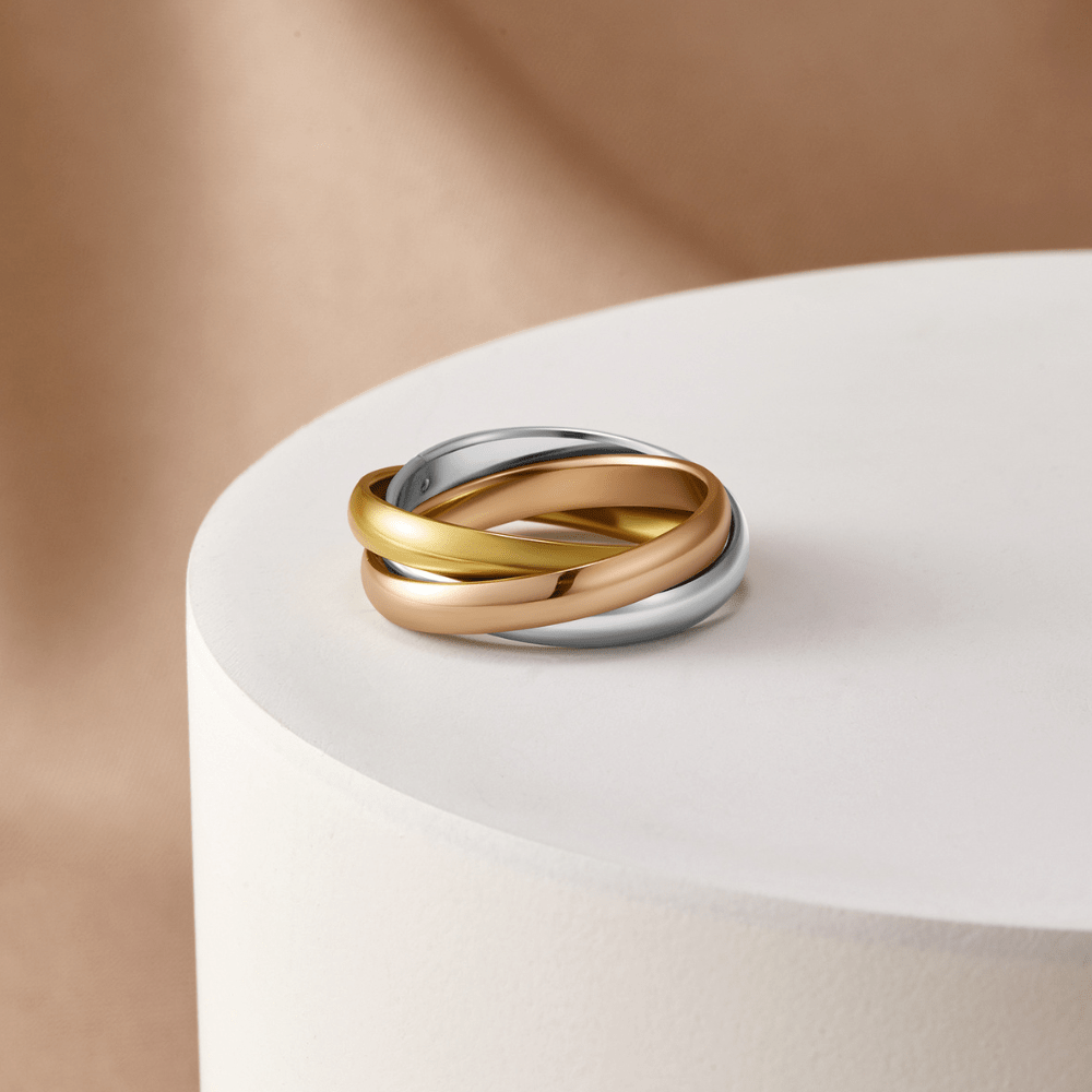 Elena – Bague triple élégante en trois tons