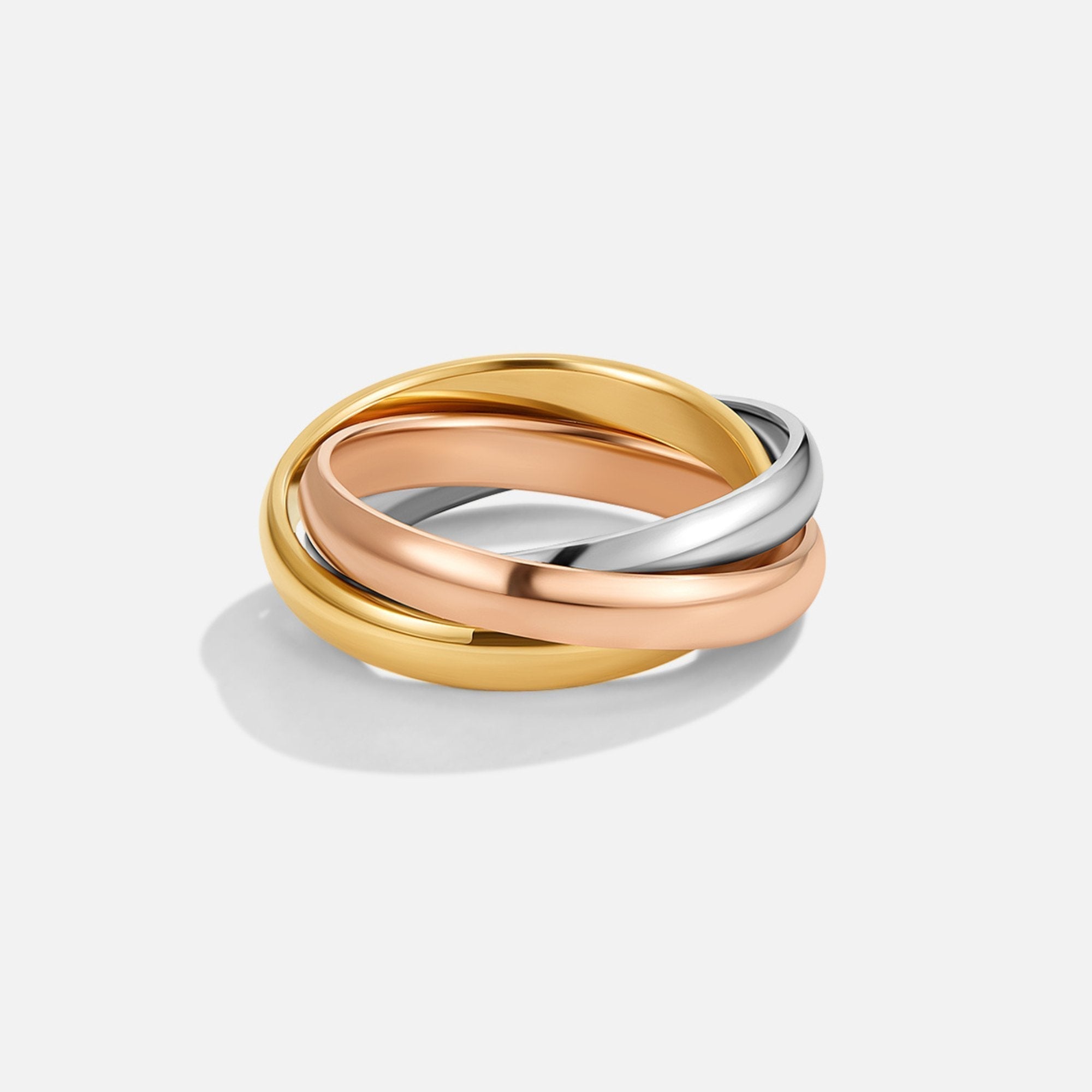 Elena – Bague triple élégante en trois tons