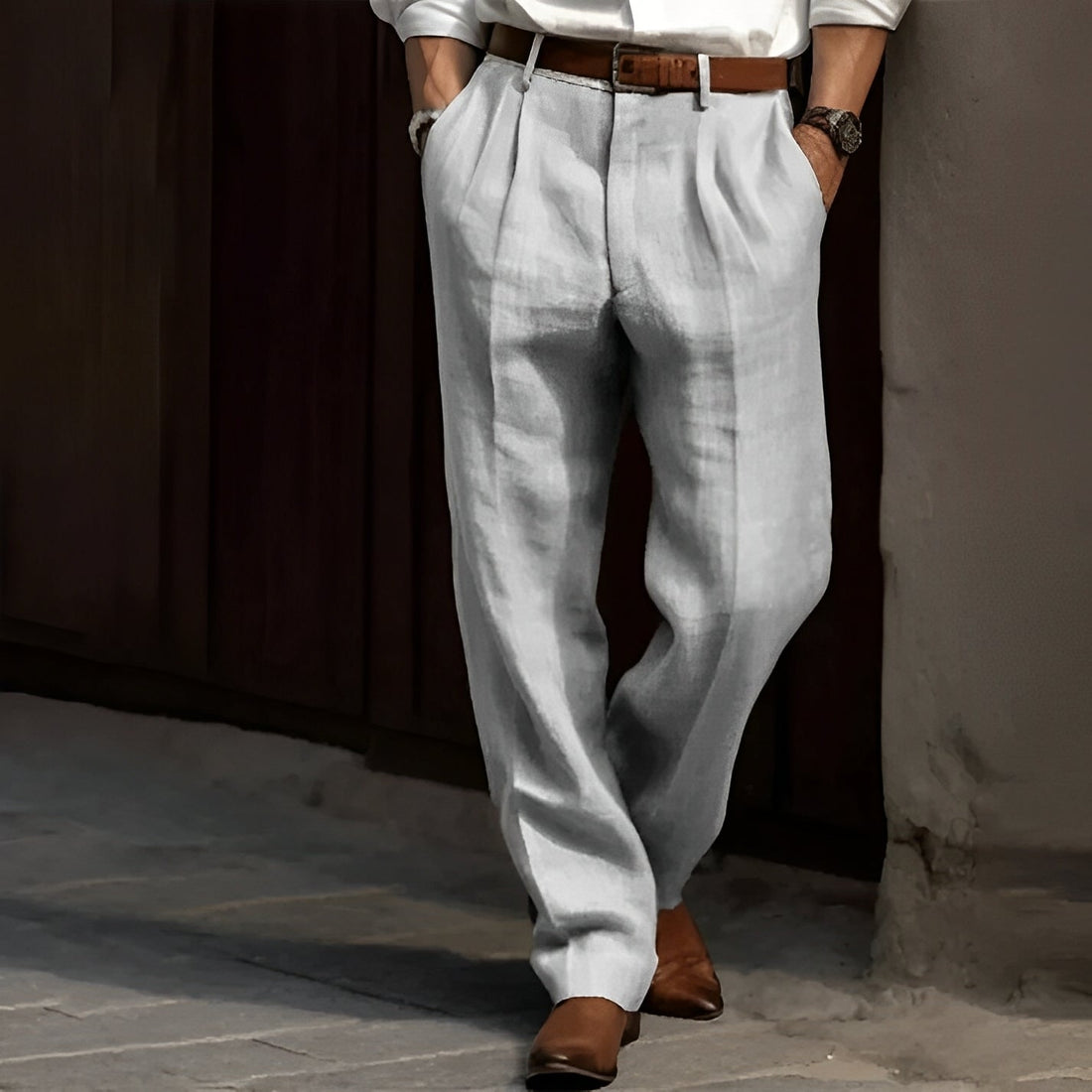 Carlos - Pantalon rétro en lin pour hommes