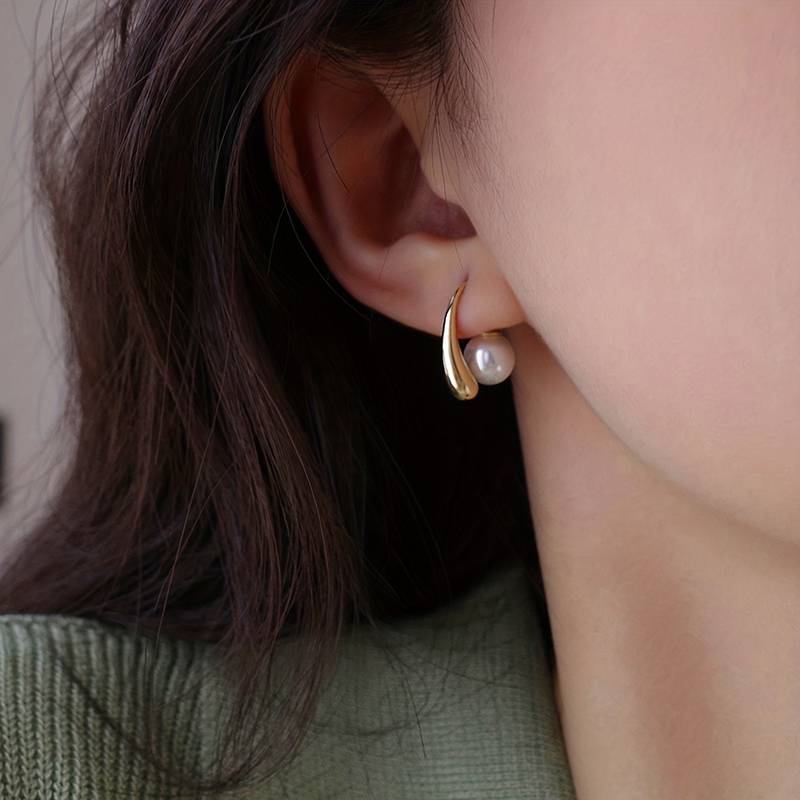 Boucle d'oreille goutte d'eau de perles - Boucle d'oreille goutte d'eau avec fermeture de perles