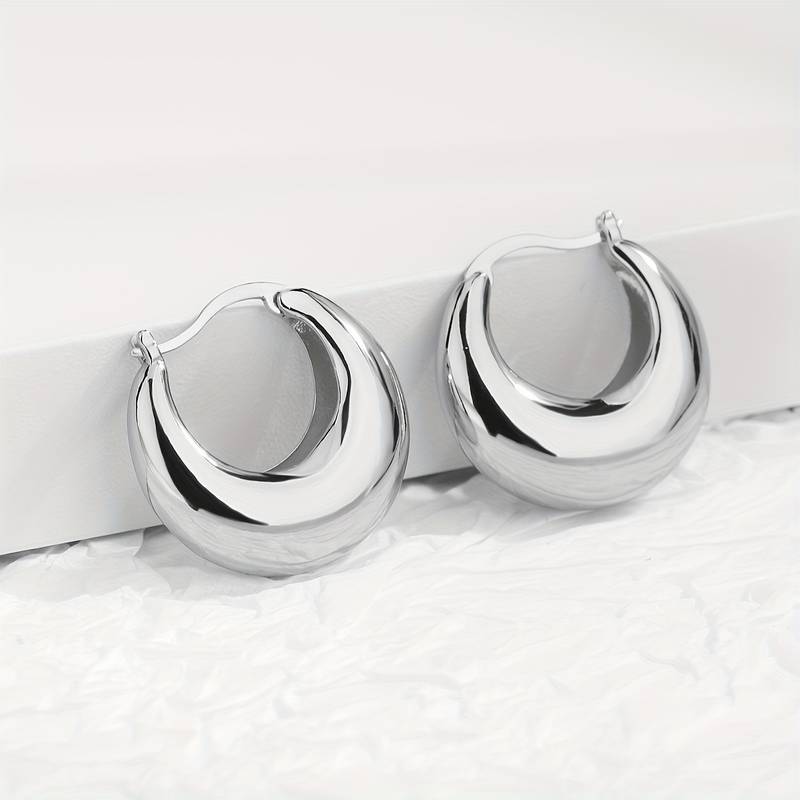 Boucles d'oreilles épaisses en or 18 carats - Boucles d'oreilles ouvertes épaisses