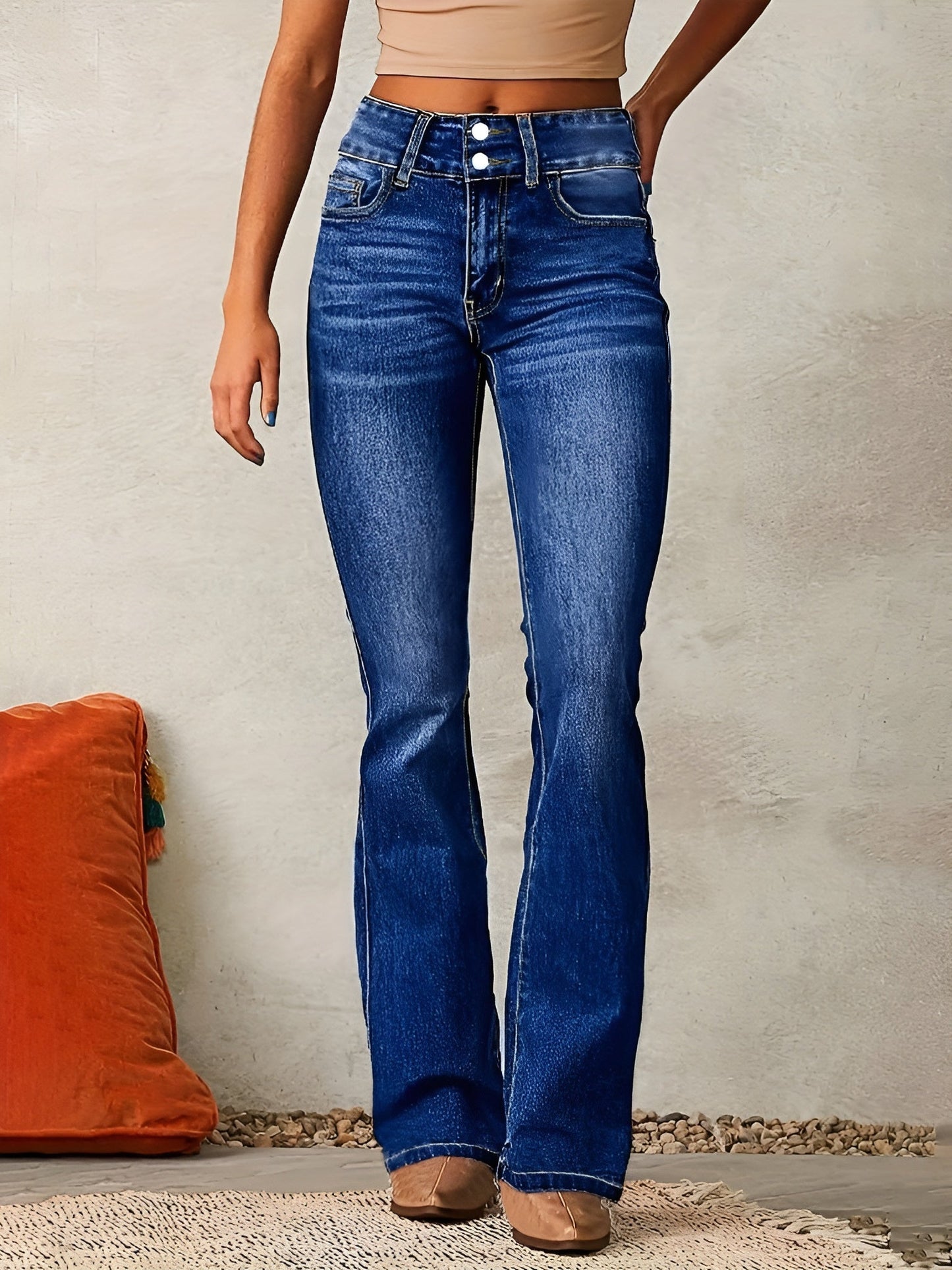 Neely - Jeans décontractés taille haute pour femmes