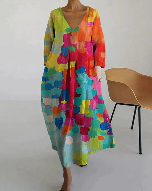 Noemi – Robe Ample avec Design Artistique