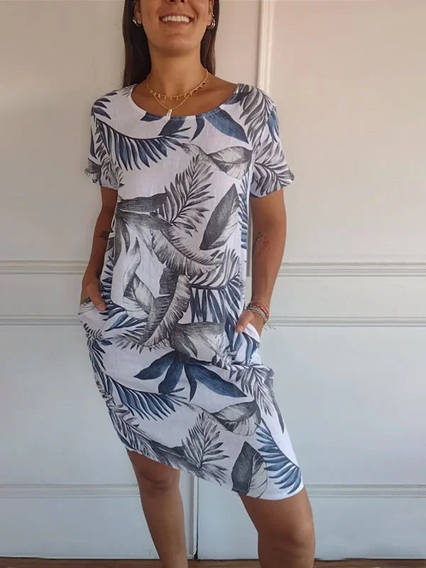 Britt – Robe à motif avec col arrondi