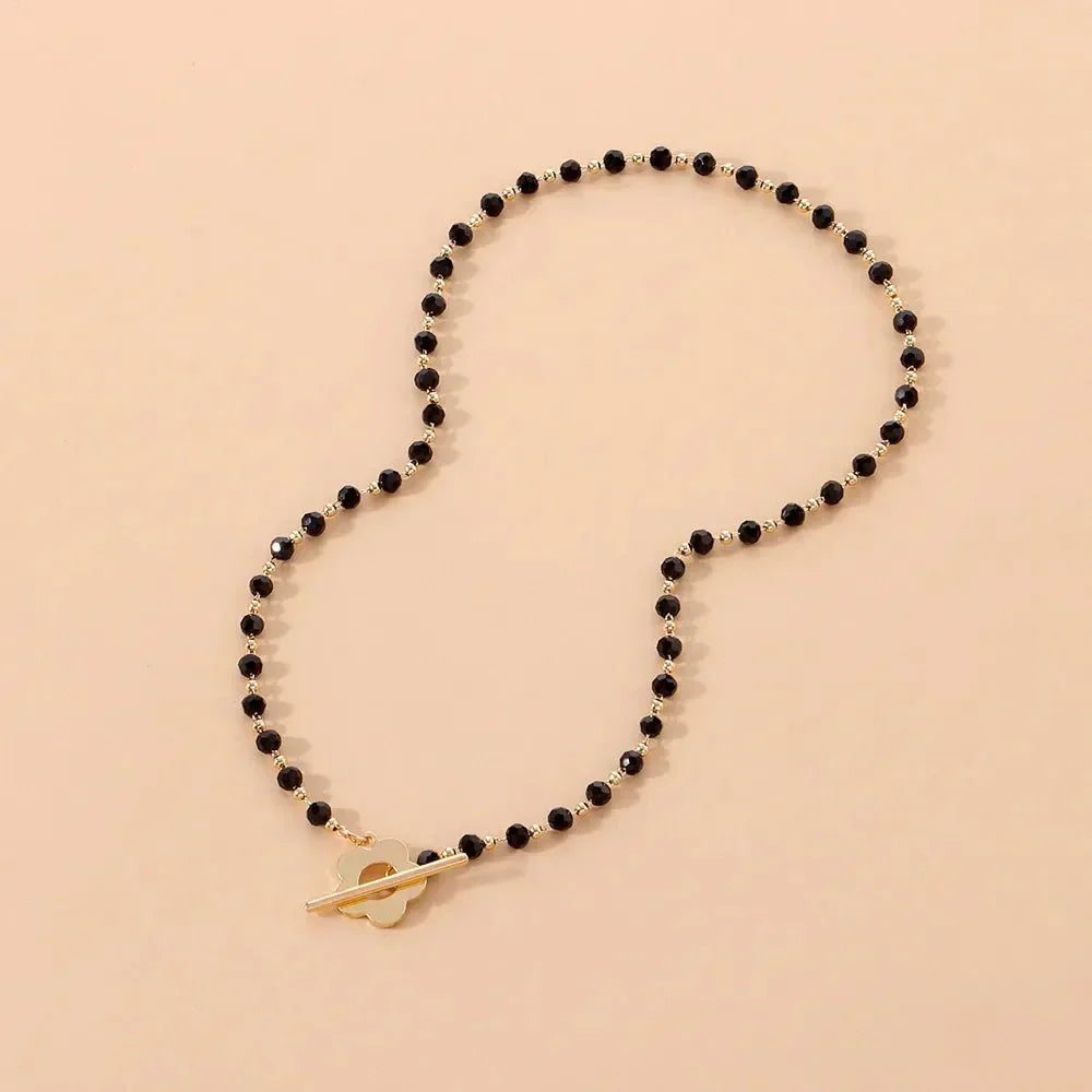 Naya - Collier choker floral avec fermoir en fleurs