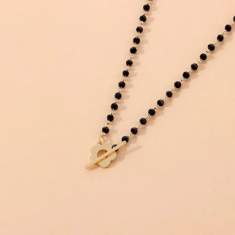 Naya - Collier choker floral avec fermoir en fleurs