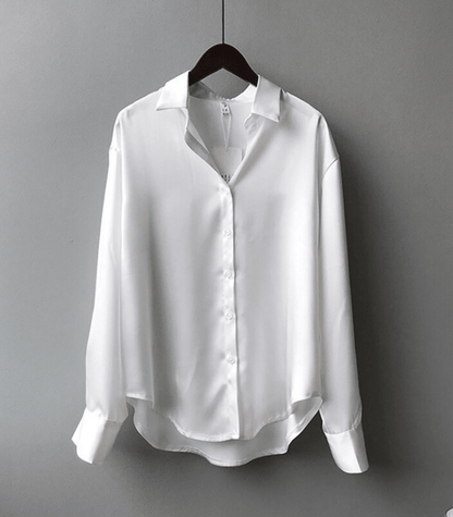 Magnolia - Blouse en Satin de Soie Boutonnée