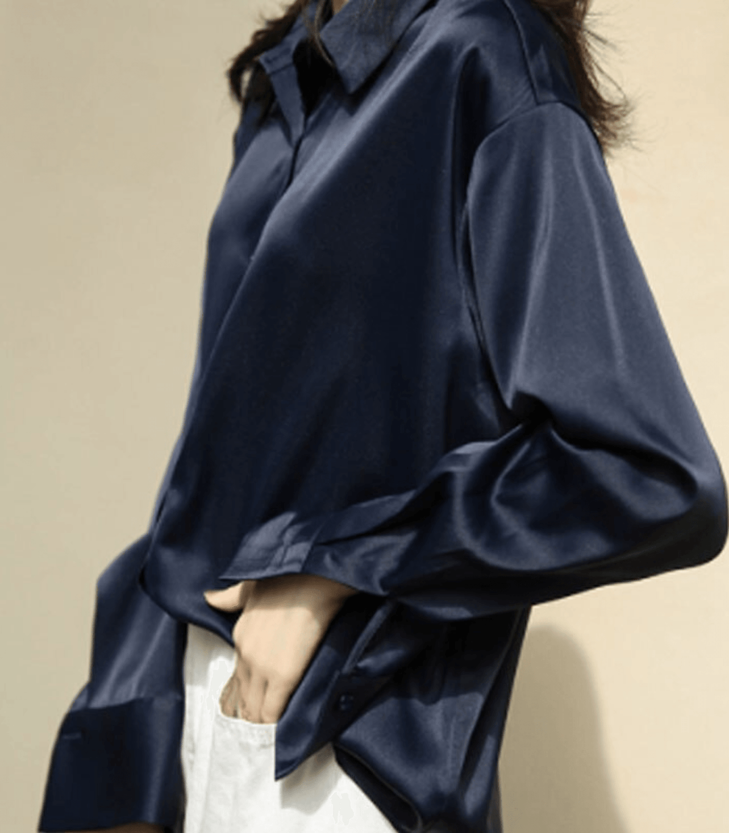 Magnolia - Blouse en Satin de Soie Boutonnée