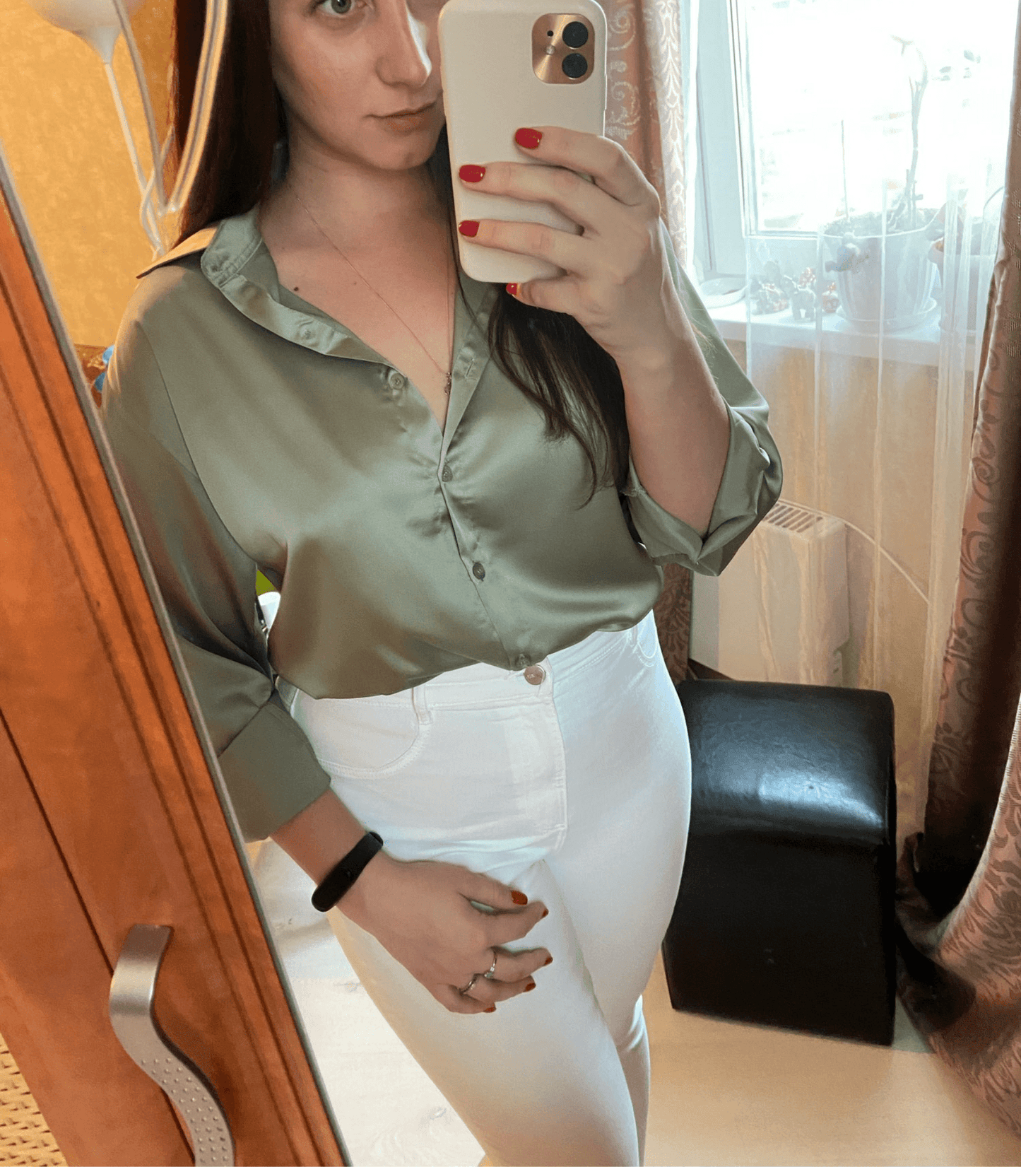 Magnolia - Blouse en Satin de Soie Boutonnée