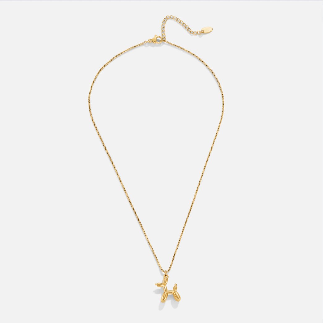 Nerina – Collier avec pendentif chien et ballon doré