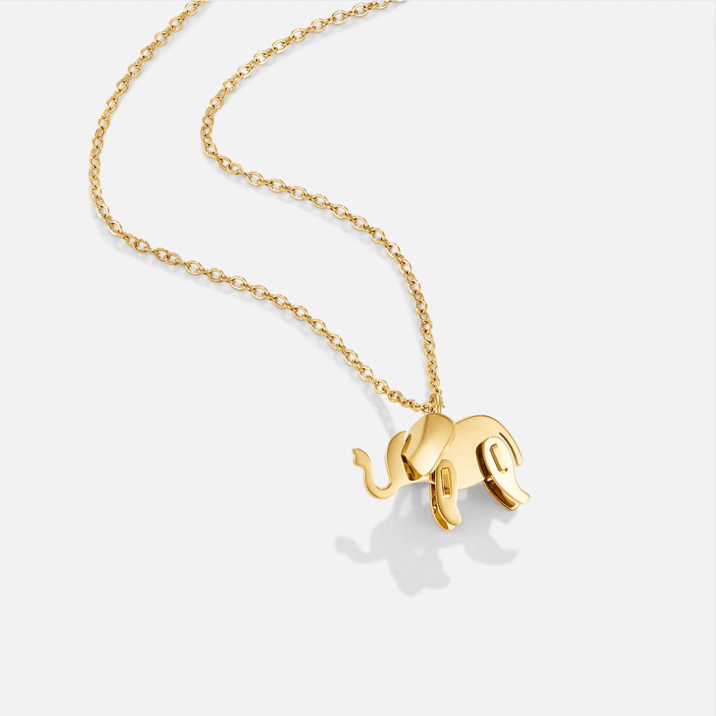 Dione - Collier éléphant doré