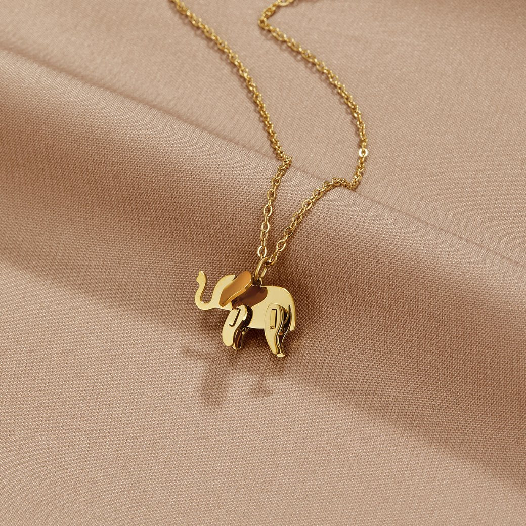 Dione - Collier éléphant doré