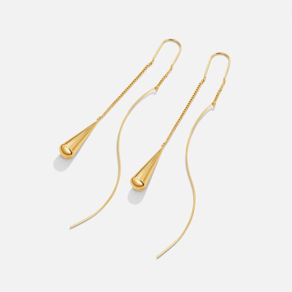 Amaris – Boucles d'oreilles gouttes d'or avec pompons