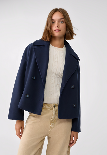Claire – Veste Courte Double Boutonnage Élégante